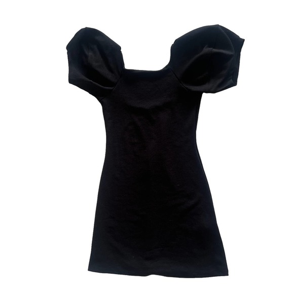 ZARA Balloon Sleeve Black Low Back Mini Dress Size S - Picture 5 of 9